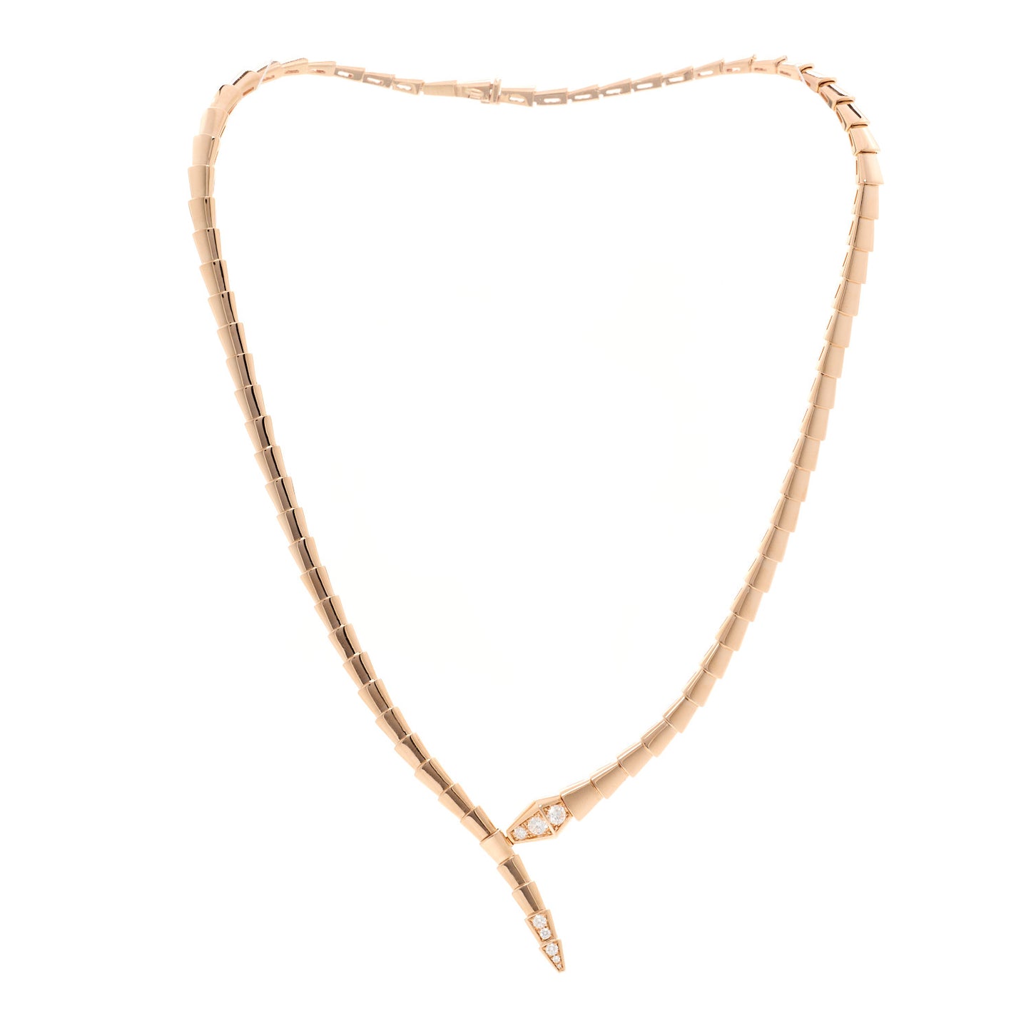 18K Rose Gold Diamond Serpenti Viper Choker Necklace