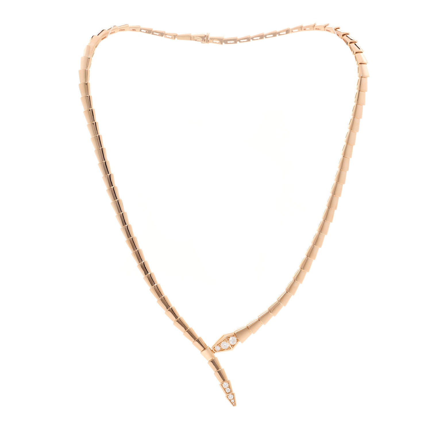 Bulgari 18K Rose Gold Diamond Serpenti Viper Choker Necklace 3 of 5