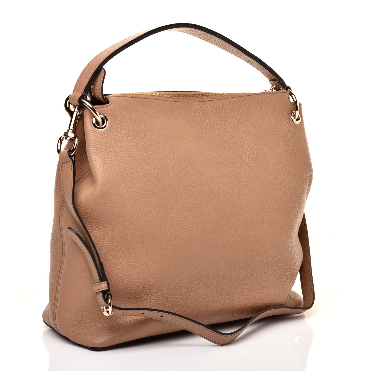 Gucci Pebbled Calfskin Large Soho Hobo Camelia 3 of 10