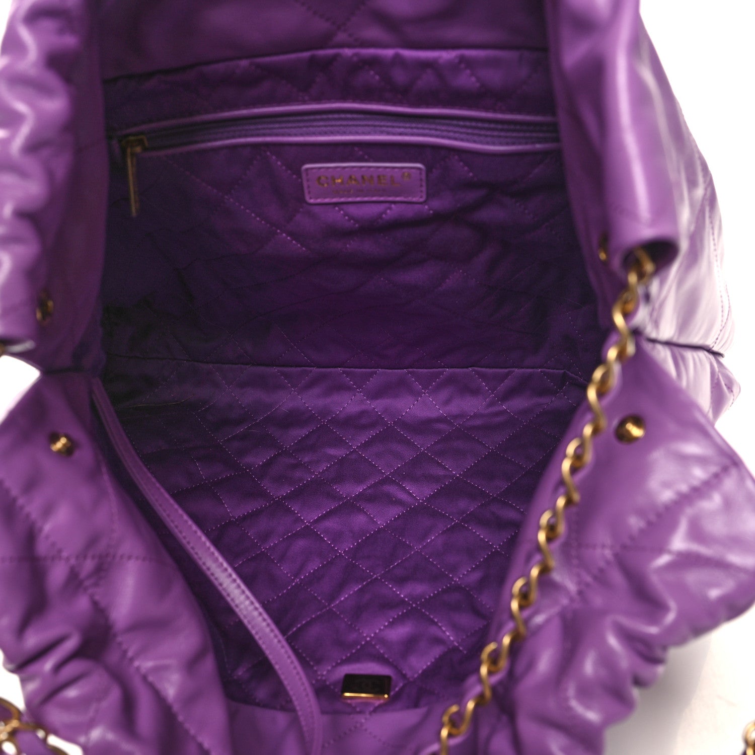 Chanel Shiny Calfskin Quilted Small Chanel 22 Purple 6 of 13