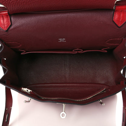 Hermes Taurillon Clemence Bi-Color Jypsiere 31 Rouge H Rouge Casaque 5 of 9
