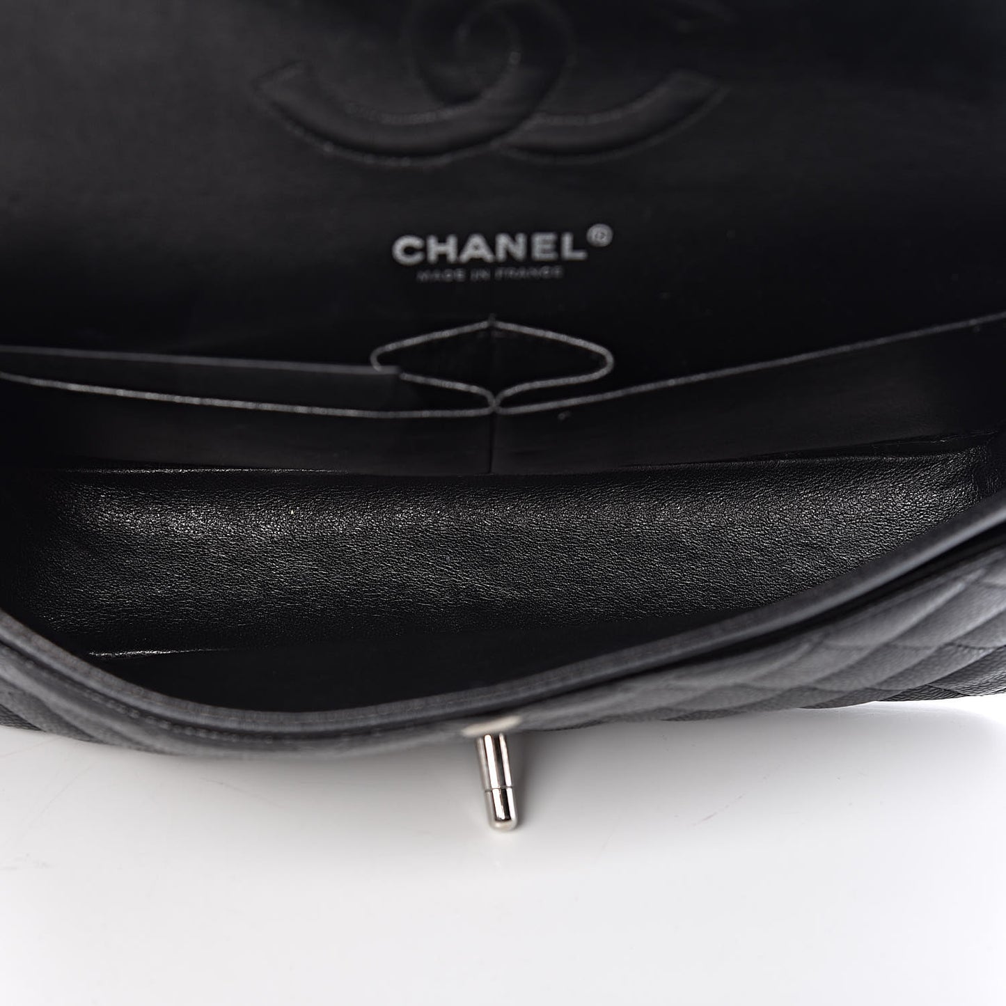 Caviar Quilted Medium Double Flap Bijoux Chain Black