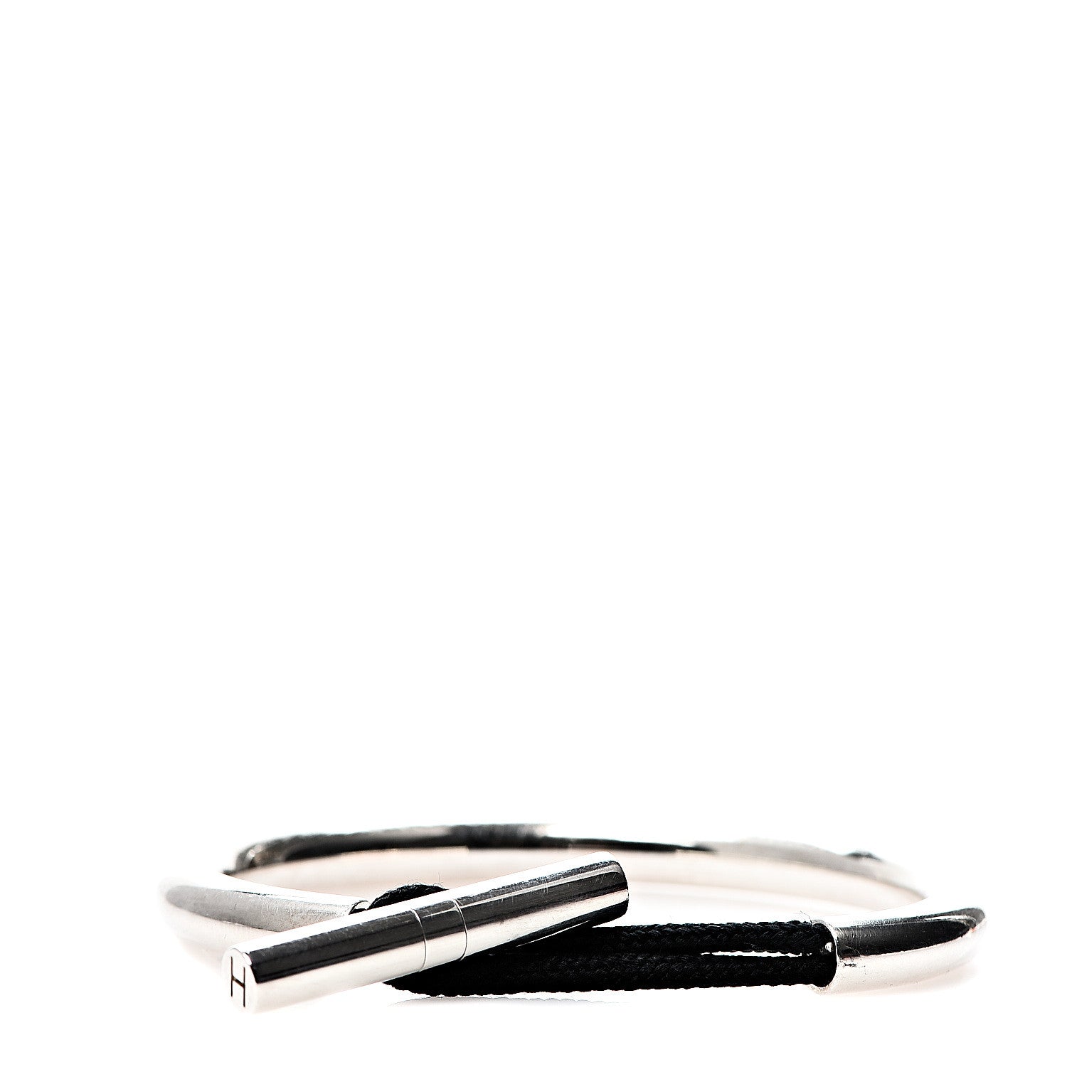 Hermes Sterling Silver Fregate Bracelet SM Black 1 of 4
