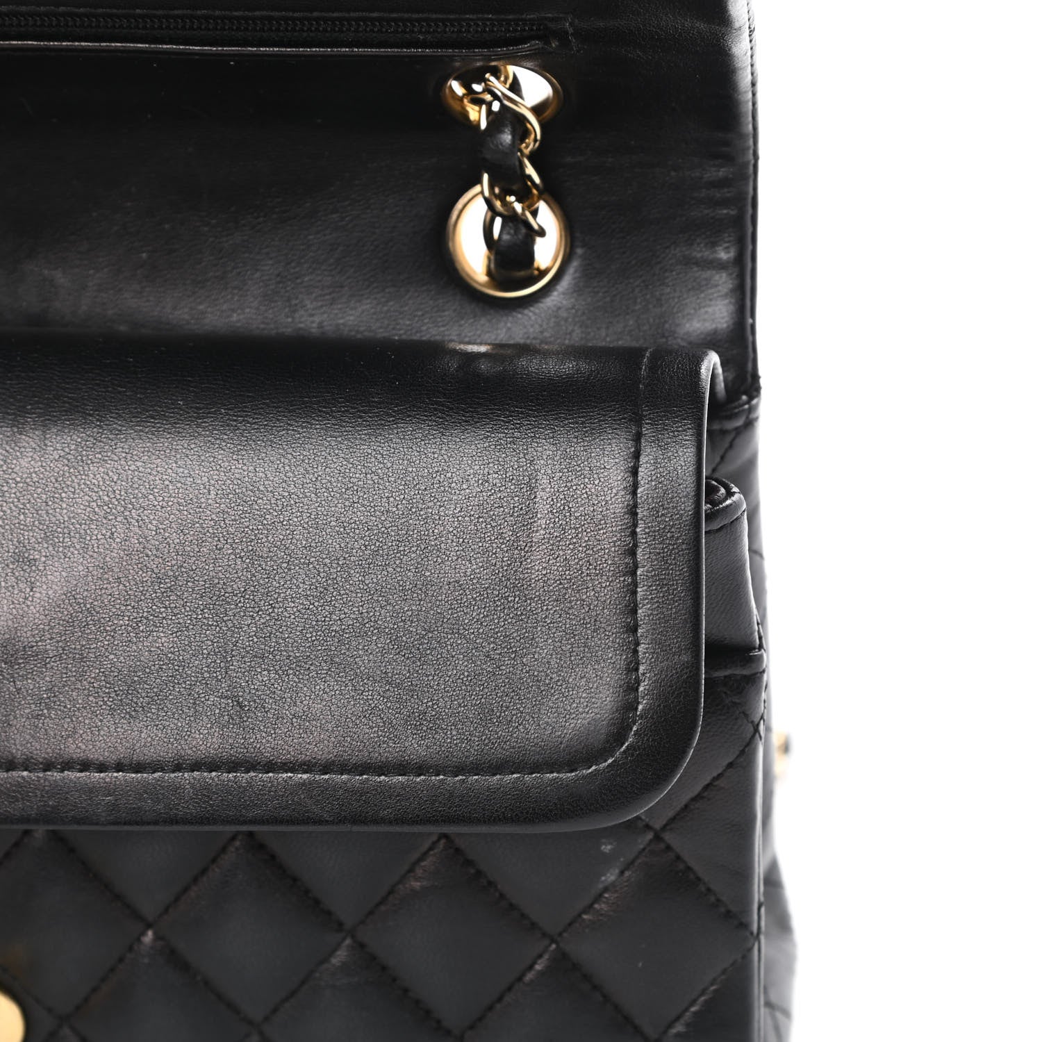 Chanel Lambskin Quilted Medium Double Flap Black 11 of 17