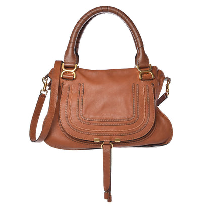 Chloe Calfskin Medium Marcie Satchel Tan 1 of 19
