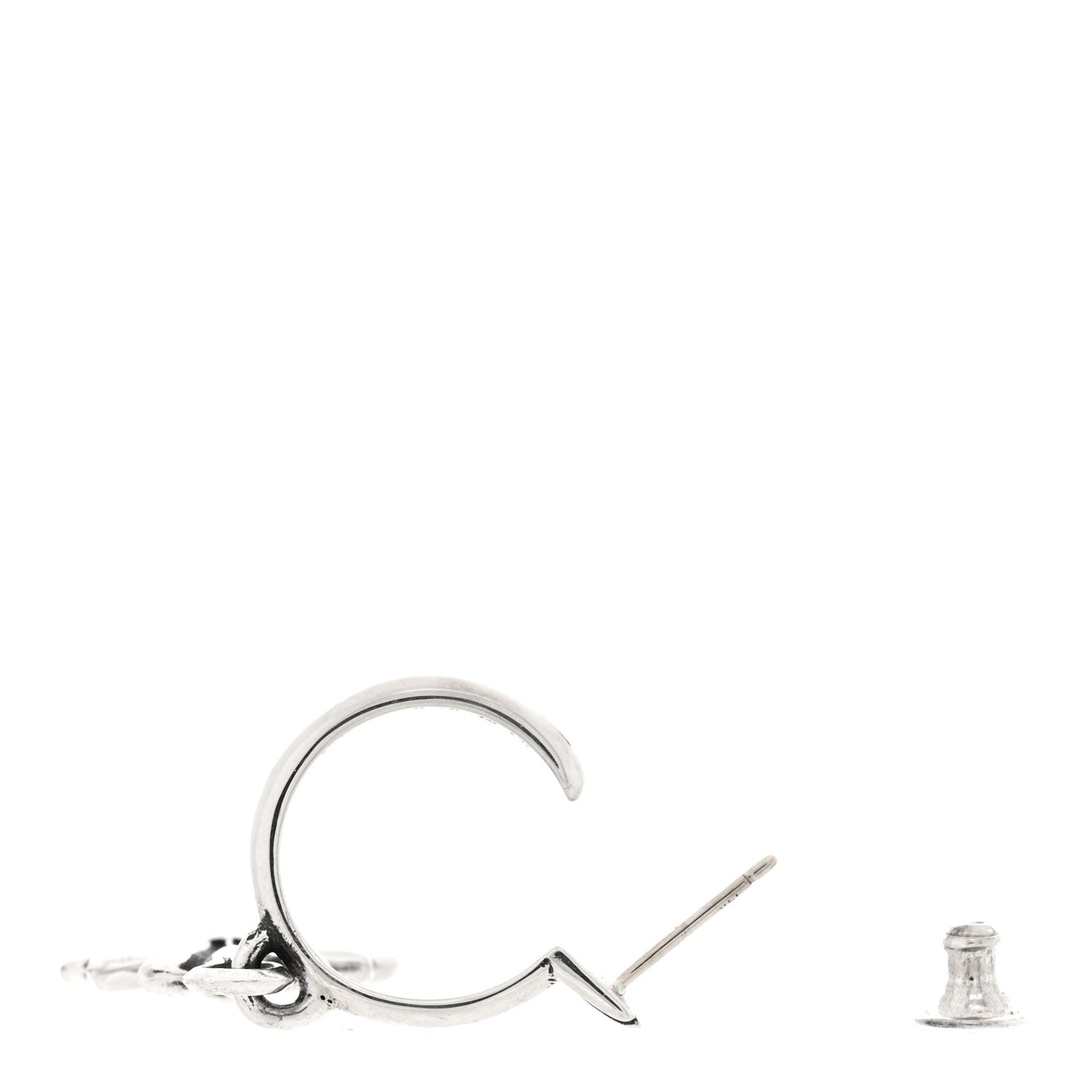 Sterling Silver Tiny CH Cross Hoop Drop Single Earring