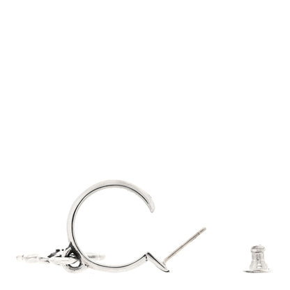 Chrome Hearts Sterling Silver Tiny CH Cross Hoop Drop Single Earring 3 of 5