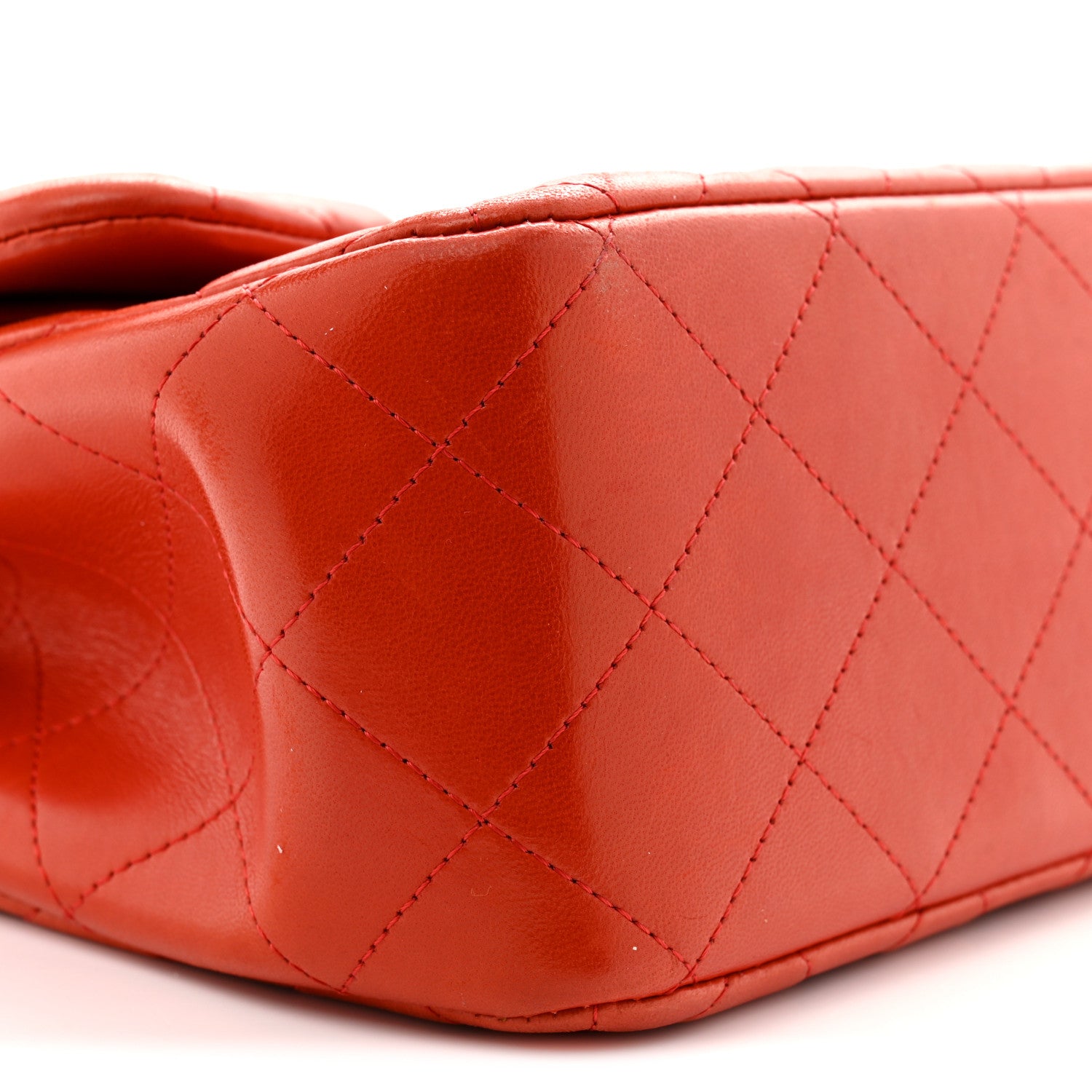 Chanel Lambskin Quilted Jumbo Double Flap Red 9 of 12