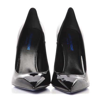 Saint Laurent Patent Opyum 100 Pumps 38 Black Blue Metal 2 of 9
