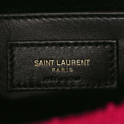 Saint Laurent Boucle Tweed Patchwork Monogram Medium Jamie Baguette Magenta 6 of 8