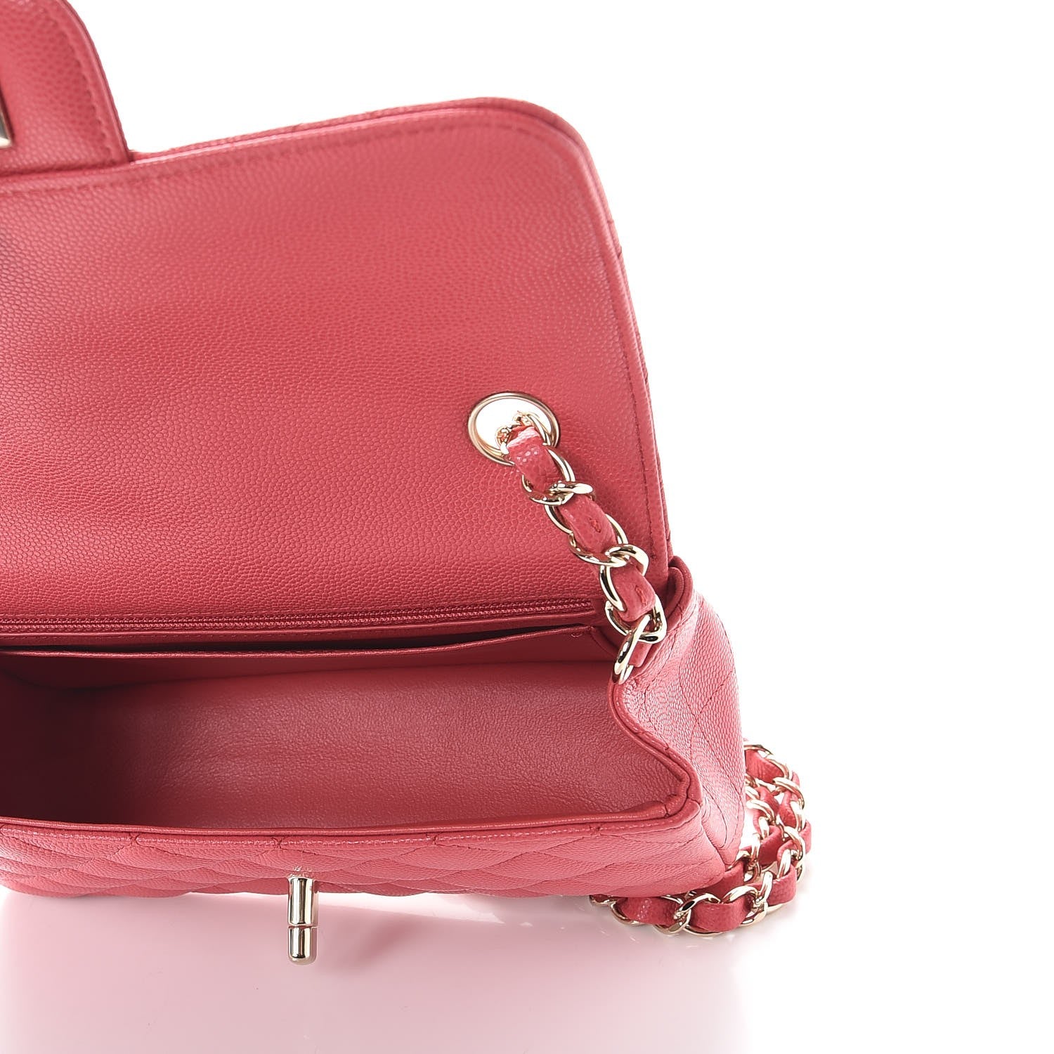 Chanel Caviar Quilted Mini Rectangular Flap Dark Pink 5 of 8