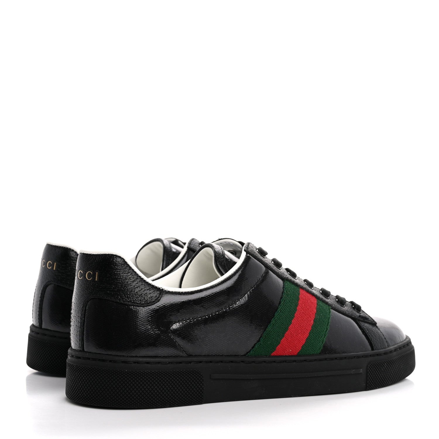 Gucci Crystal GG Monogram Web Womens New Ace Sneakers 36 Black 5 of 12