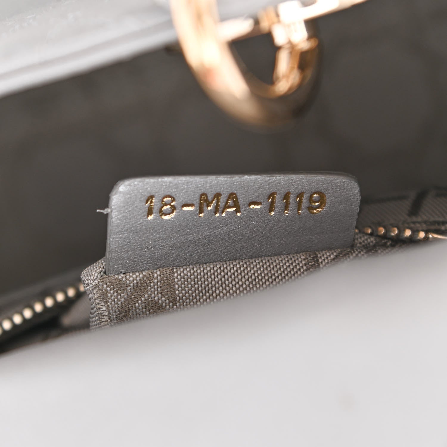 Christian Dior Metallic Lambskin Cannage Mini Lady Dior Grey 7 of 9