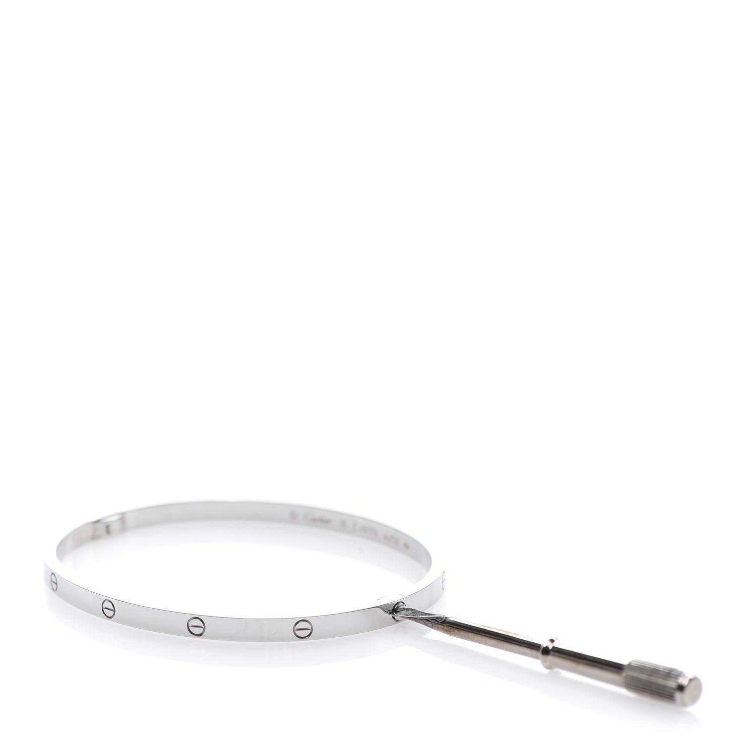 Cartier 18K White Gold Small LOVE Bracelet 18 5 of 6