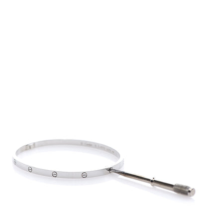 Cartier 18K White Gold Small LOVE Bracelet 18 5 of 6