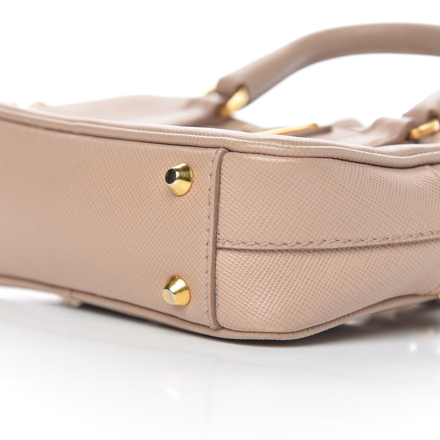 Saffiano Lux Mini Top Handle Crossbody Cammeo