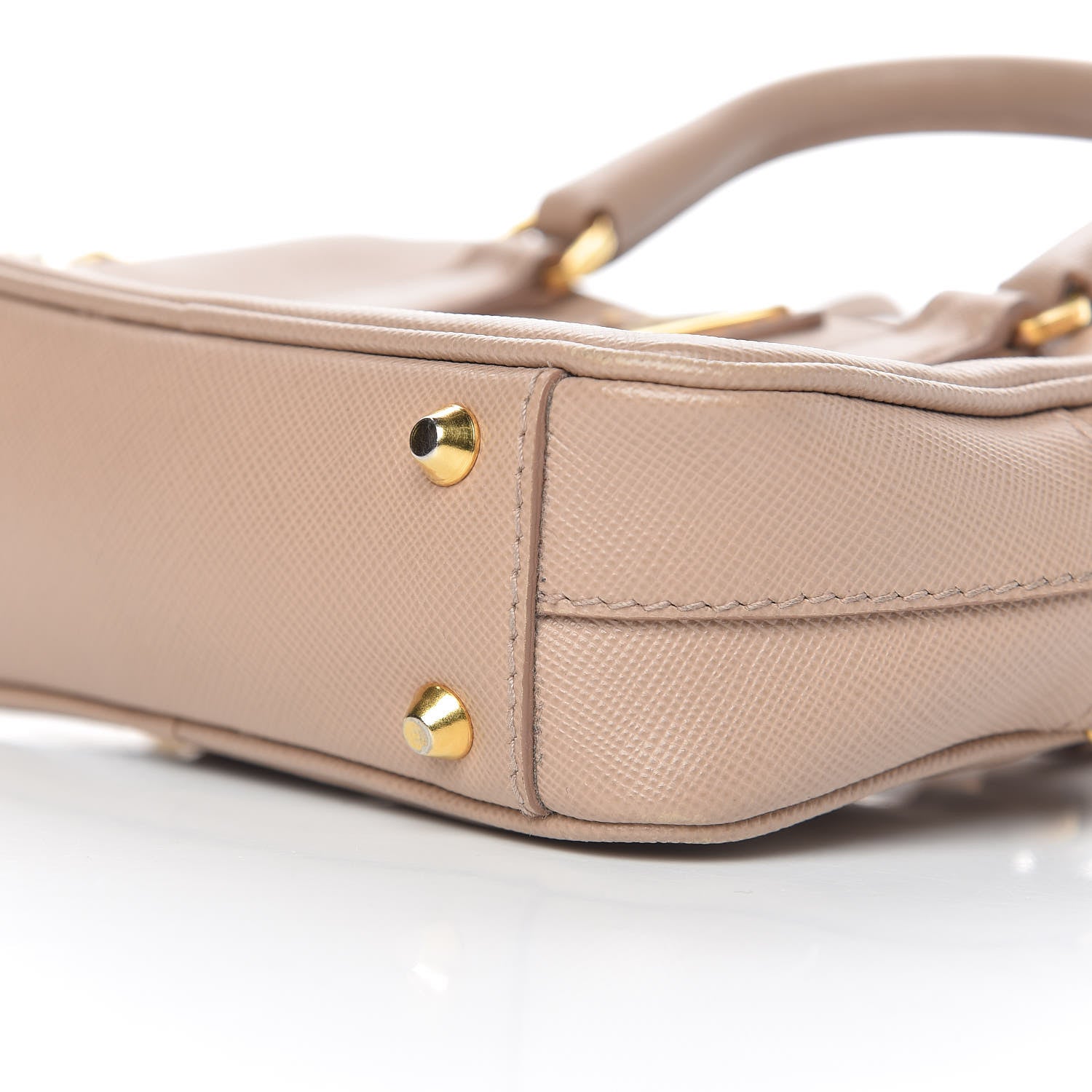 Prada Saffiano Lux Mini Top Handle Crossbody Cammeo 10 of 12