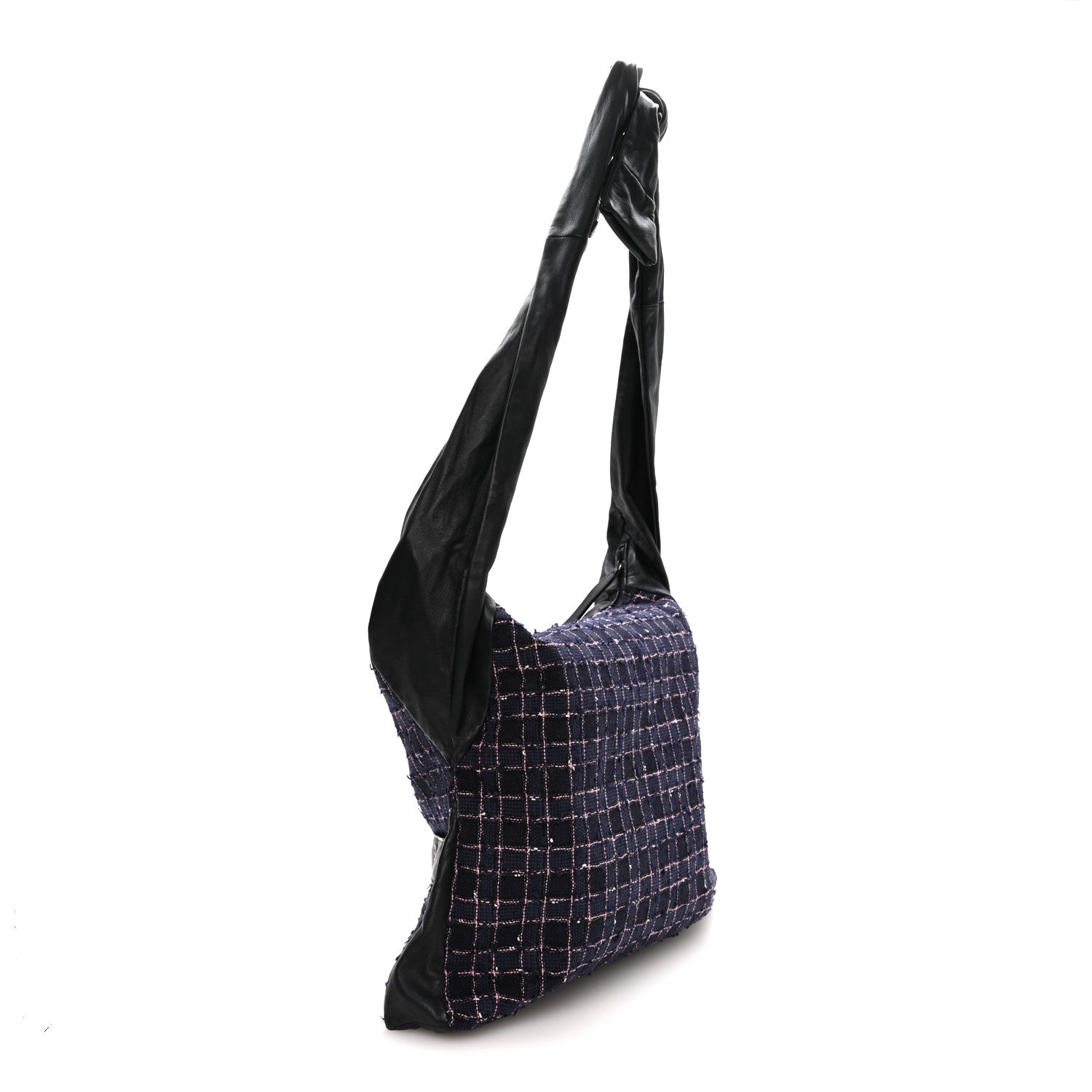 Chanel Tweed Lambskin Large Girl Bag Navy Blue Pink 3 of 10