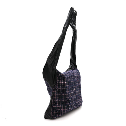 Chanel Tweed Lambskin Large Girl Bag Navy Blue Pink 3 of 10