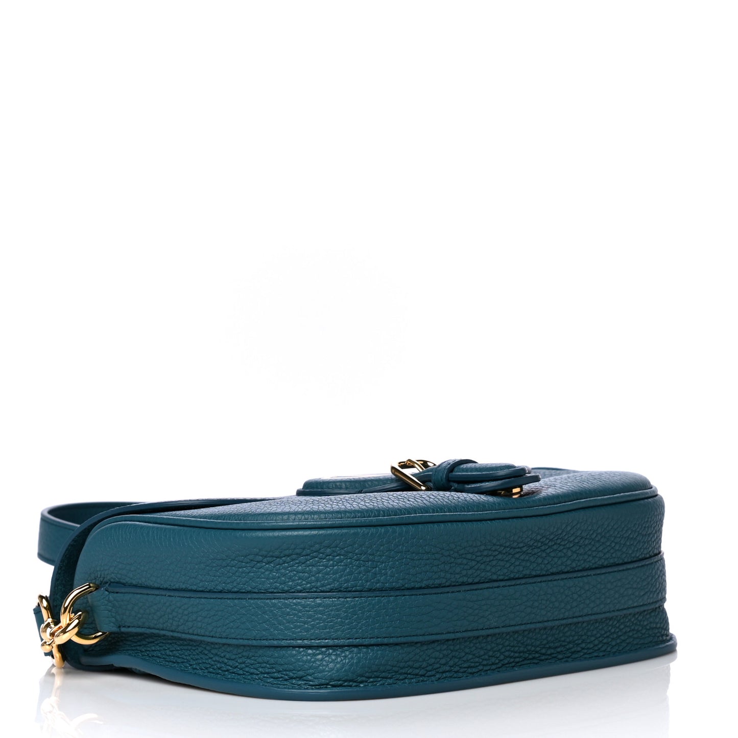 Grained Calfskin Medium Bobby Flap Steel Blue