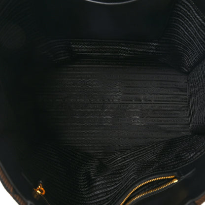 Prada Jacquard Saffiano Triangolo Symbole Embroidered Shopping Tote Black Corda 5 of 9