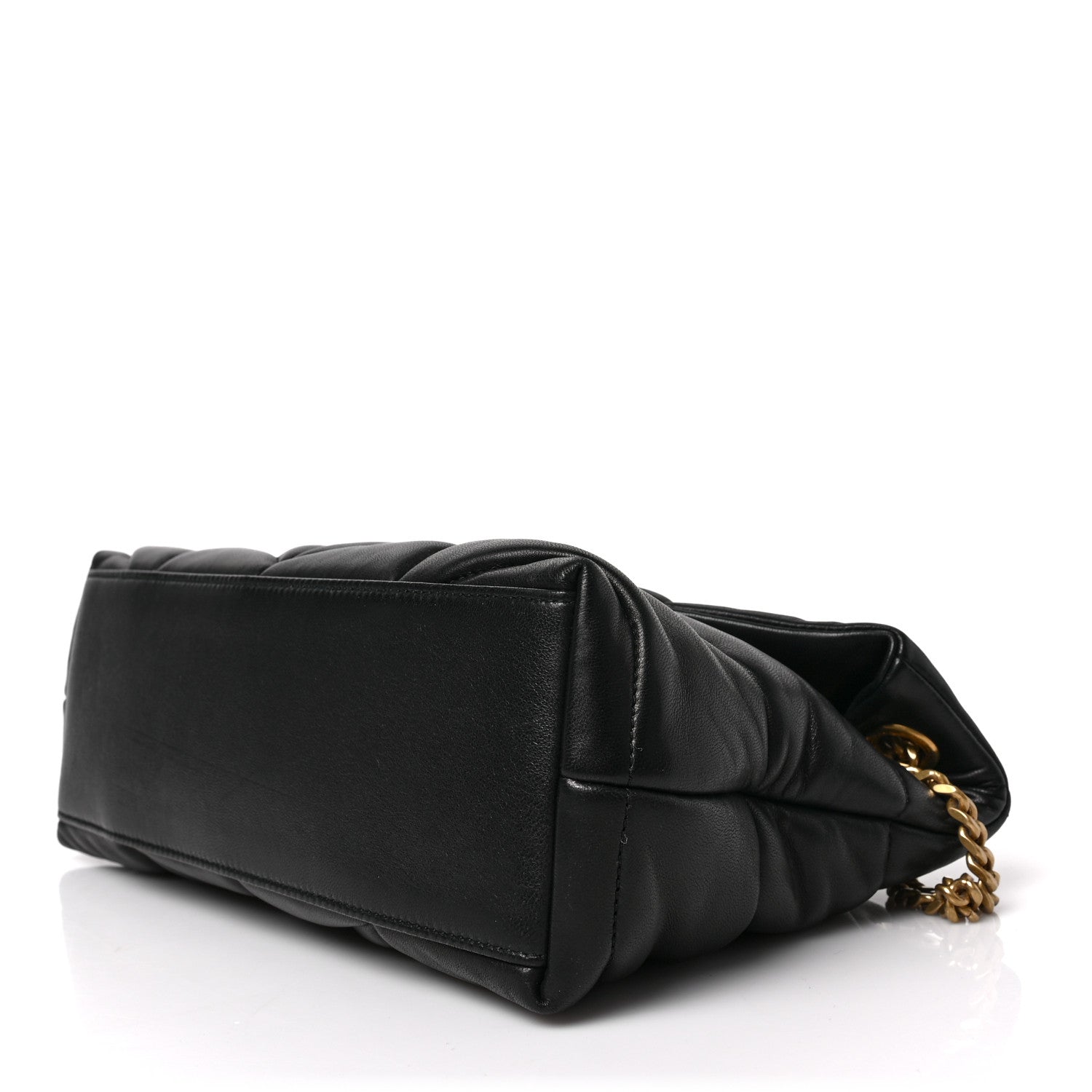 Saint Laurent Lambskin Quilted Small Loulou Puffer Monogram Chain Satchel Black 9 of 10