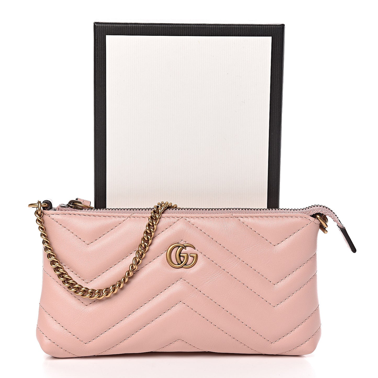 Calfskin Matelasse Mini GG Marmont Chain Bag Perfect Pink