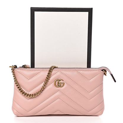 Gucci Calfskin Matelasse Mini GG Marmont Chain Bag Perfect Pink 10 of 10