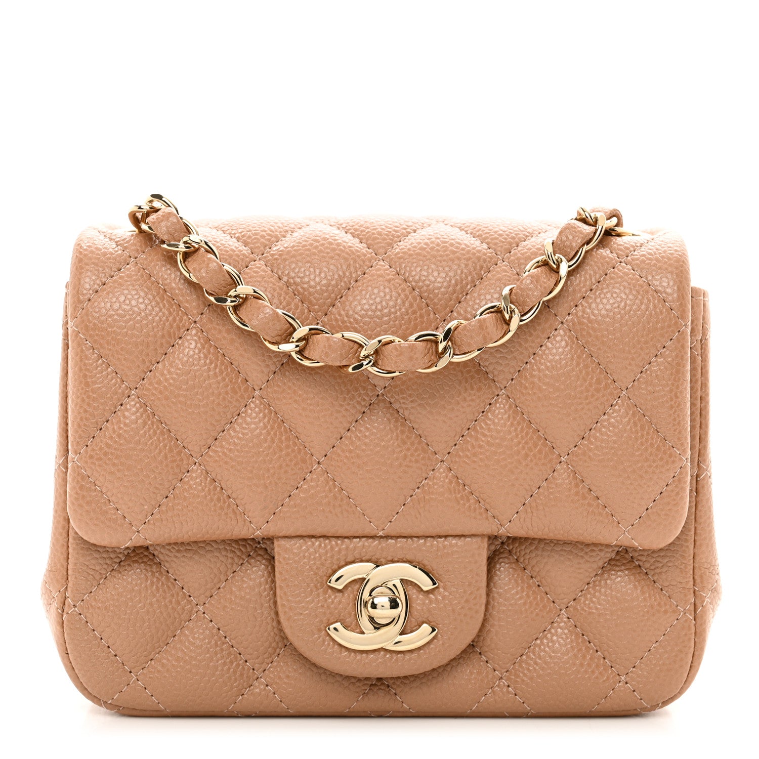 Chanel Caviar Quilted Mini Square Flap Beige 1 of 10