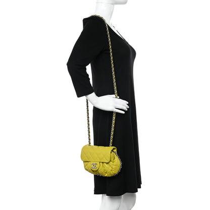 Chanel Washed Lambskin Quilted Mini Chain Around Flap Yellow 2 of 15
