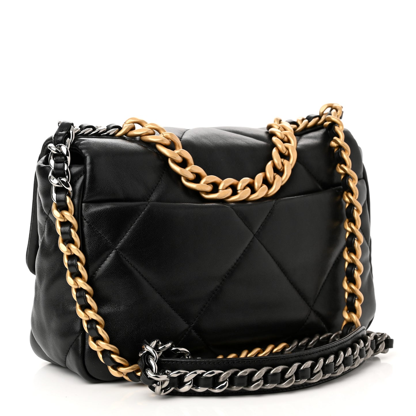Lambskin Quilted Medium Chanel 19 Flap Black