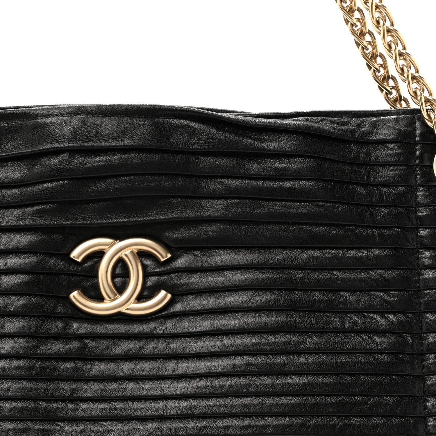 Chanel Lambskin Pleated Shoulder Bag Black 8 of 12