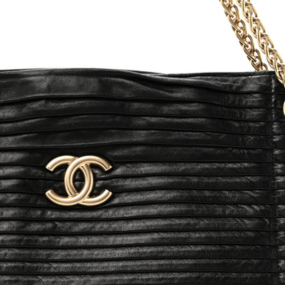 Chanel Lambskin Pleated Shoulder Bag Black 8 of 12
