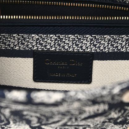 Christian Dior Toile de Jouy Embroidered Medium Lady D-Lite Blue 6 of 10