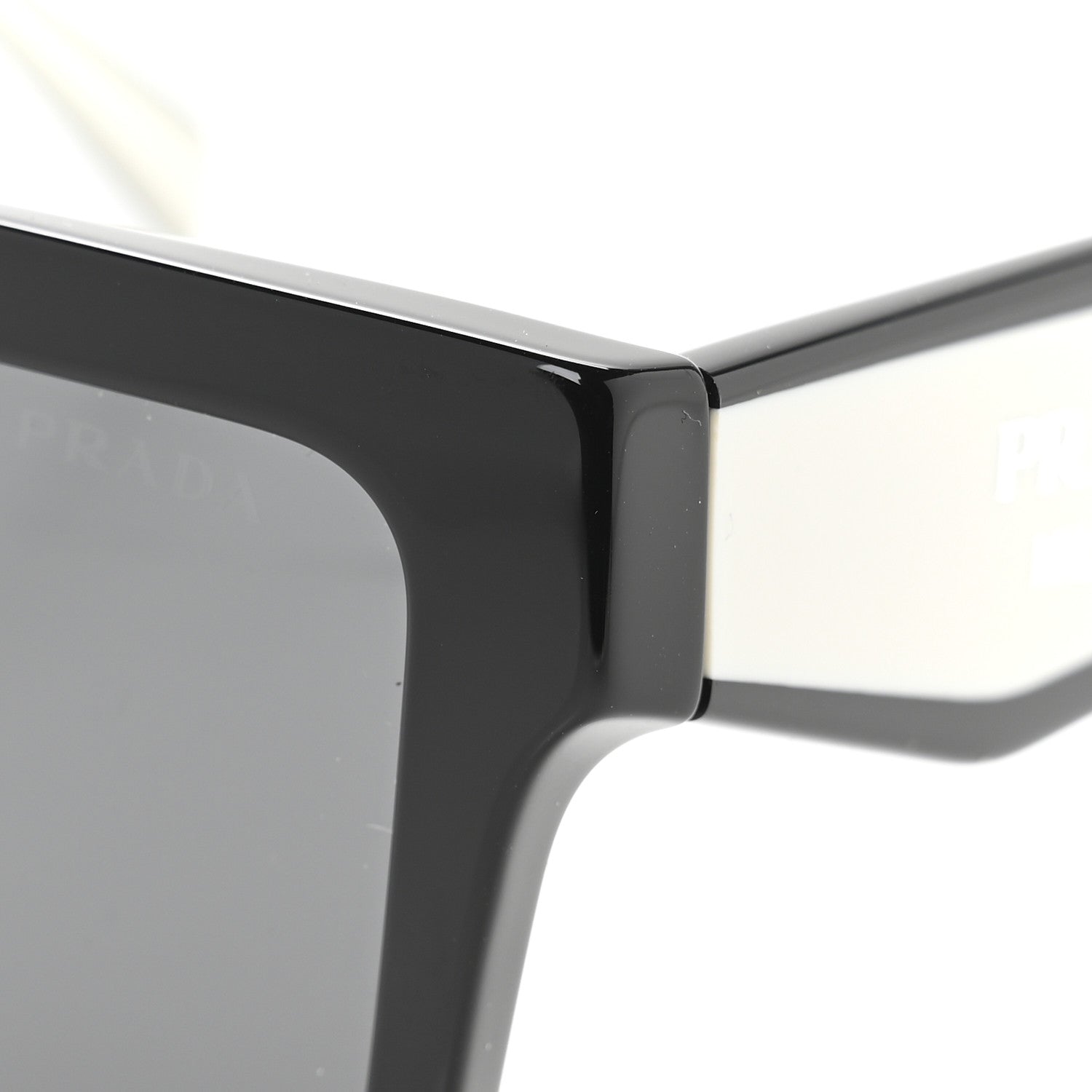 Prada Acetate Square Sunglasses SPR 24Z Black White 7 of 8