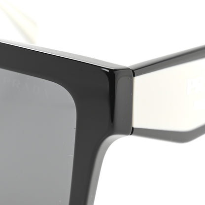 Prada Acetate Square Sunglasses SPR 24Z Black White 7 of 8