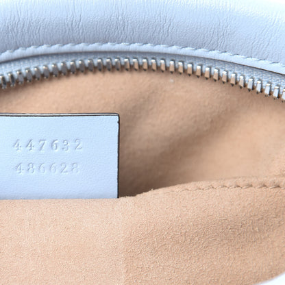 Gucci Calfskin Matelasse Small GG Marmont Chain Shoulder Bag Porcelain Light Blue 7 of 10