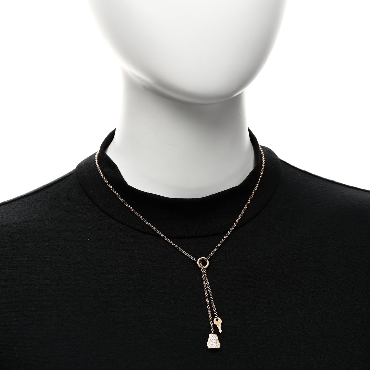 18K Rose Gold Diamond PM Kelly Clochette Necklace
