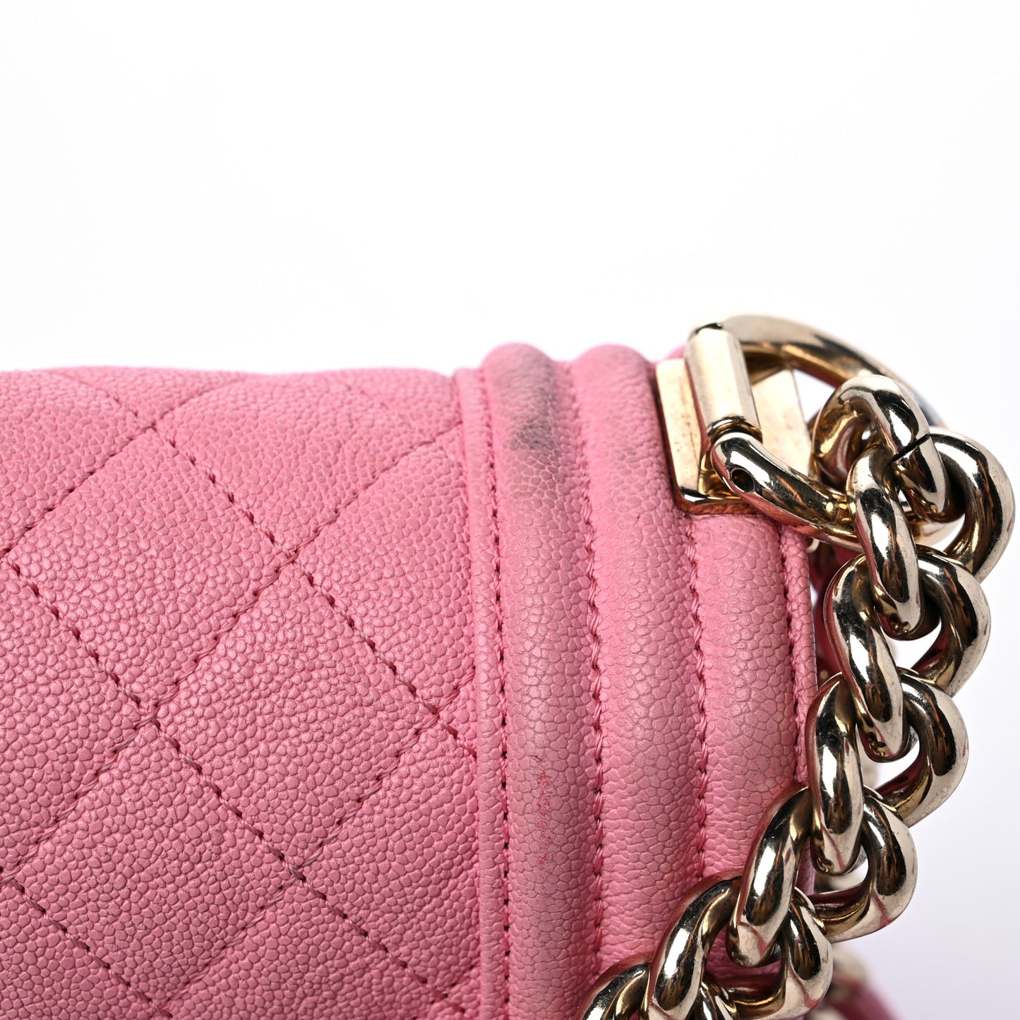 Caviar Quilted Small Boy Flap Pink