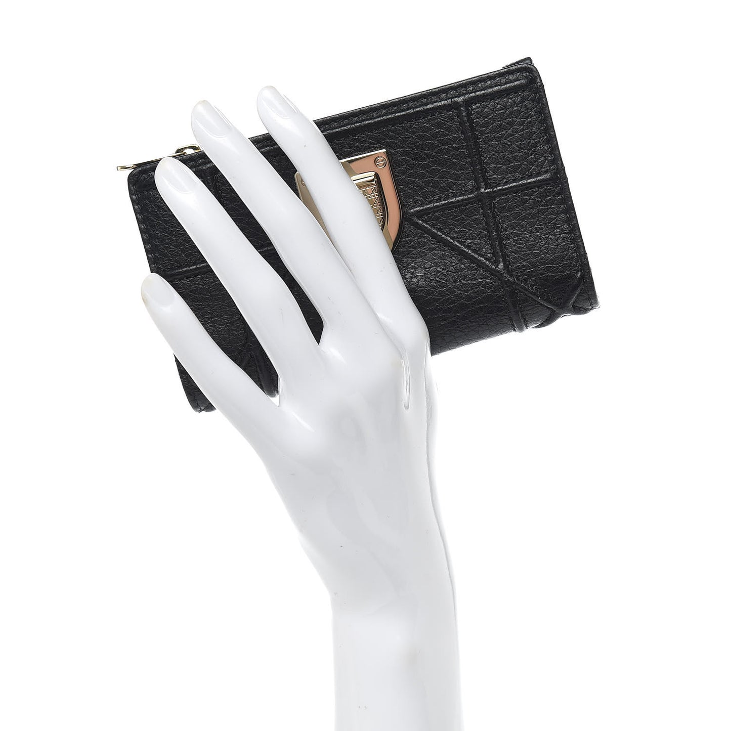 Grained Calfskin Cannage Diorama Wallet Black