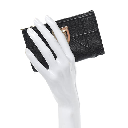 Christian Dior Grained Calfskin Cannage Diorama Wallet Black 2 of 8