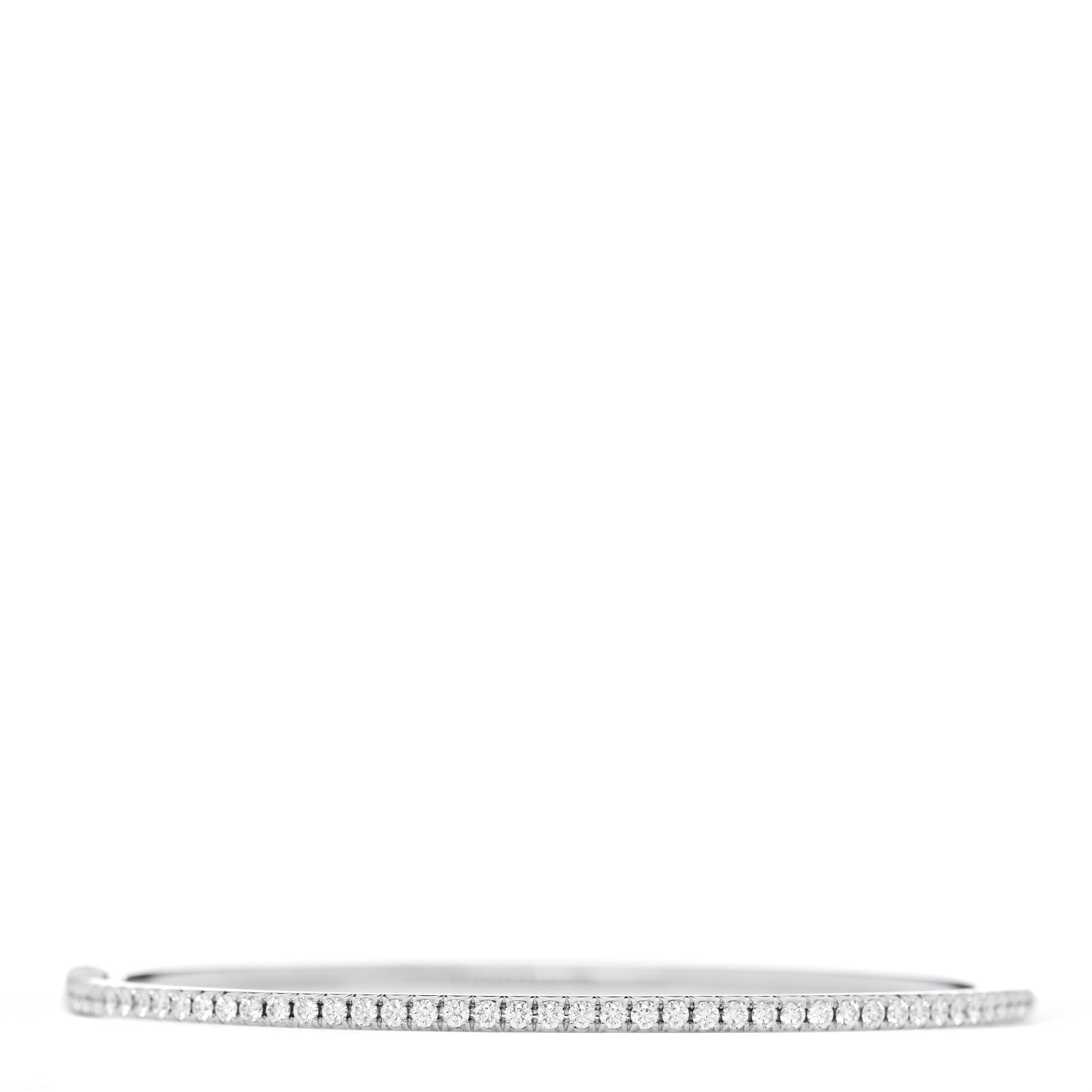 Tiffany 18K White Gold Diamond Metro Bangle Bracelet 1 of 4