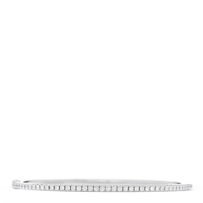Tiffany 18K White Gold Diamond Metro Bangle Bracelet 1 of 4
