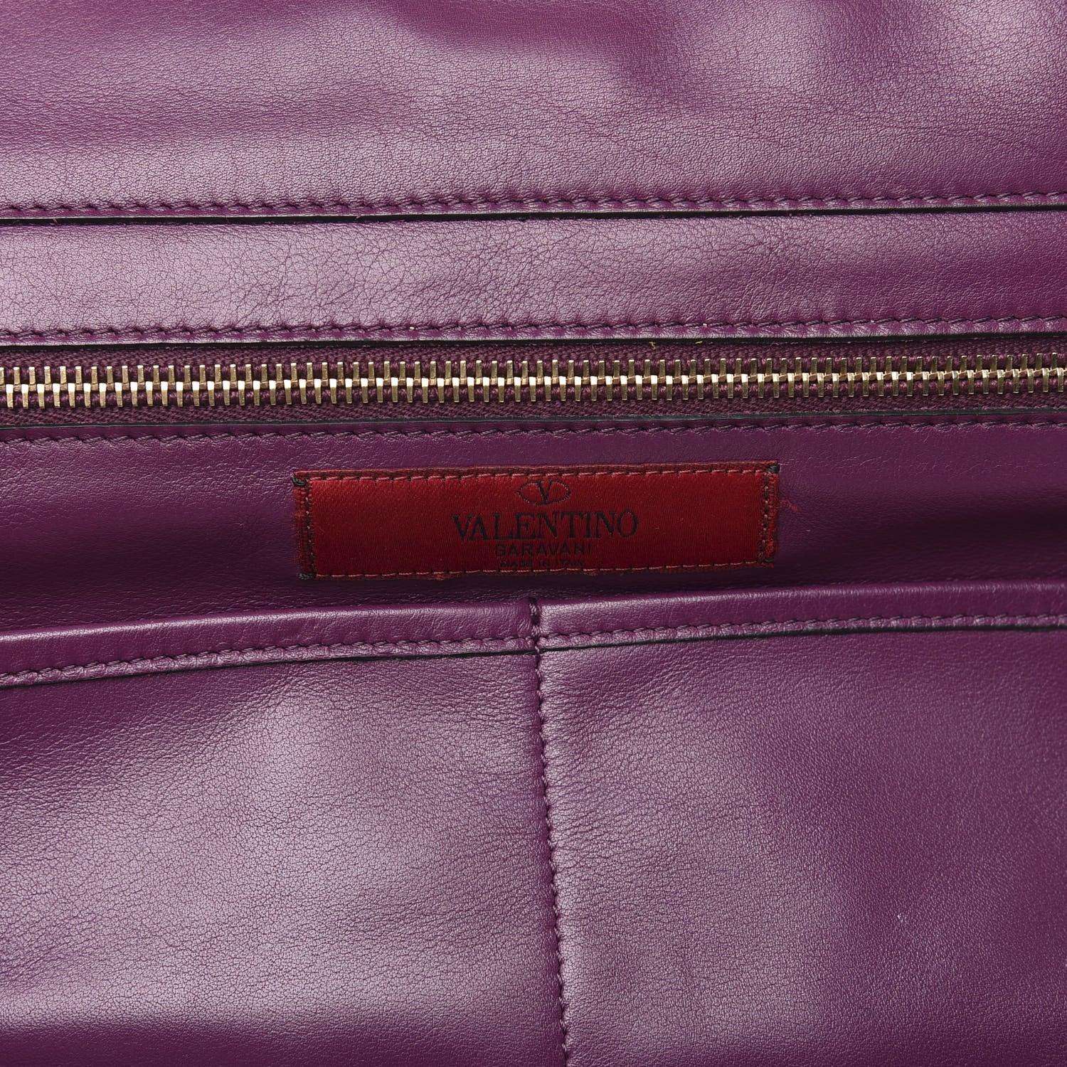 Valentino Garavani Vitello Medium Rockstud Tote Grape 6 of 12
