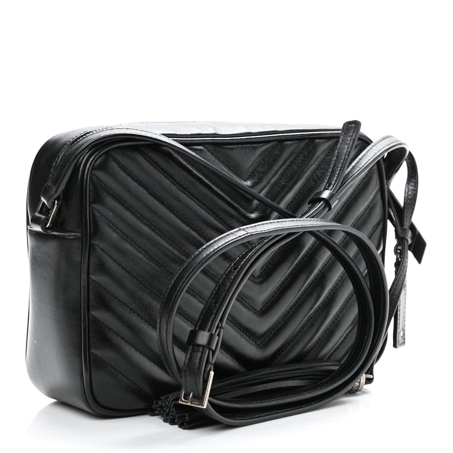 Saint Laurent Calfskin Matelasse Monogram Lou Camera Bag Black 3 of 10