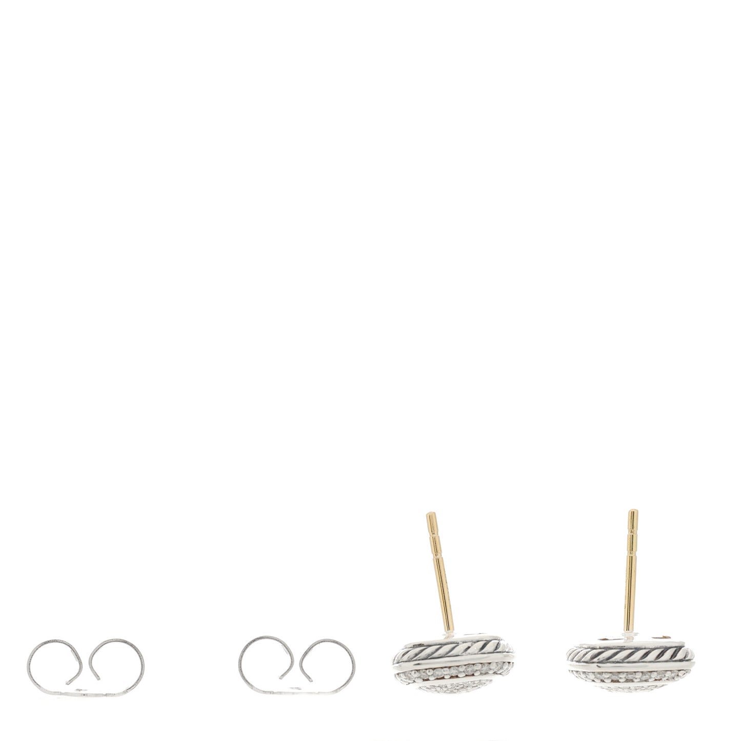 Sterling Silver Diamond 7mm Pave Albion Earrings
