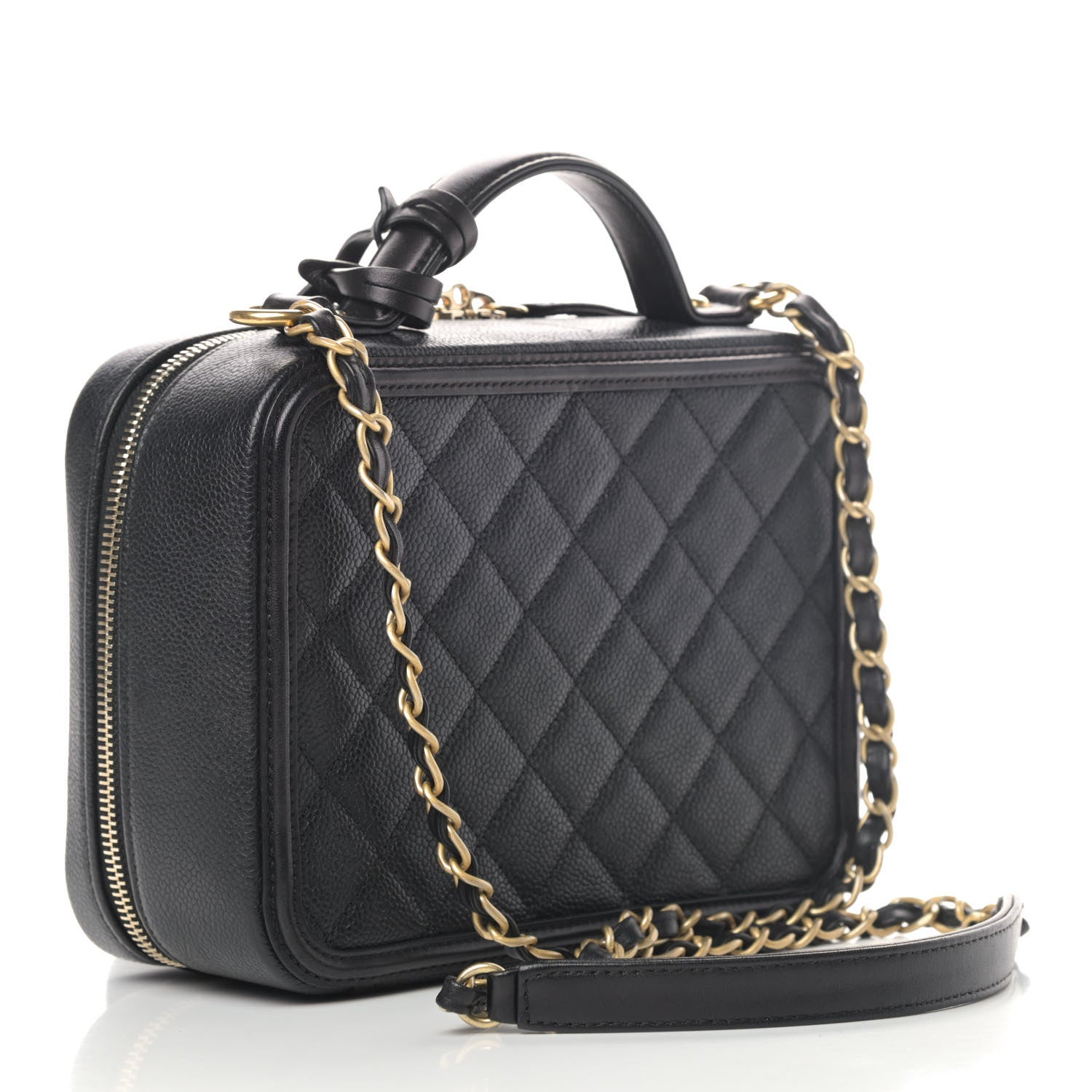 Chanel Caviar Quilted Medium CC Filigree Vanity Case Black 2 of 6