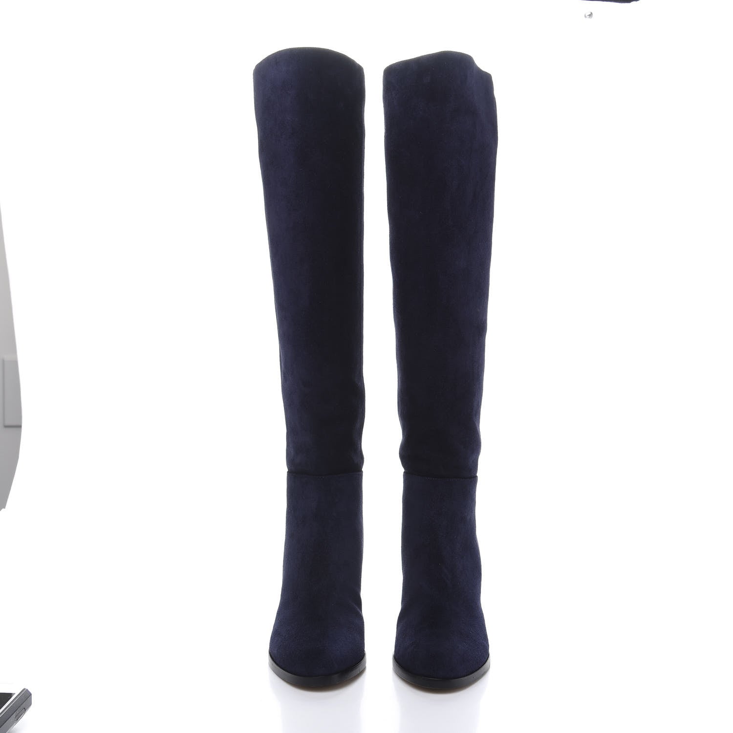 Jimmy Choo Suede Madalie 80 Knee High Boots 35.5 Navy 2 of 7