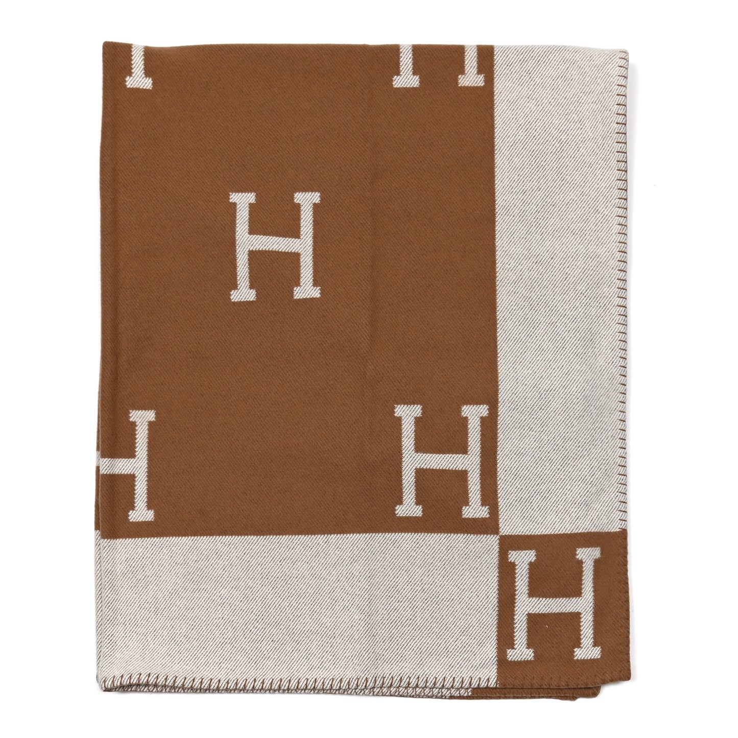 Wool Cashmere Avalon Blanket Ecru Camel