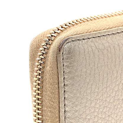 Gucci Metallic Pebbled Calfskin Soho Zip Around Wallet Golden Beige 7 of 7